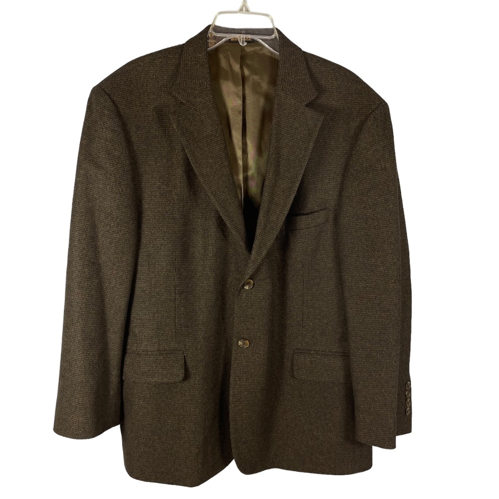 STAFFORD Mens 44S 2 Button Single Vent Wool Camel Hair Blend Brown Sport Coat